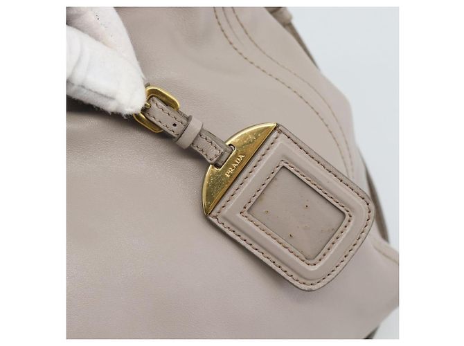 PRADA Galleria Handtasche aus Leder 2way Grau Gold Auth 186121V - Ansicht 19