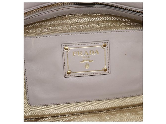 PRADA Galleria Handtasche aus Leder 2way Grau Gold Auth 186121V - Ansicht 21