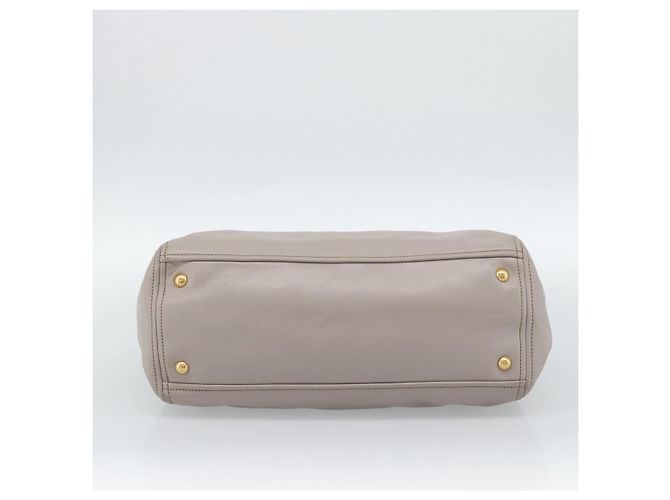 PRADA Galleria Handtasche aus Leder 2way Grau Gold Auth 186121V - Ansicht 5