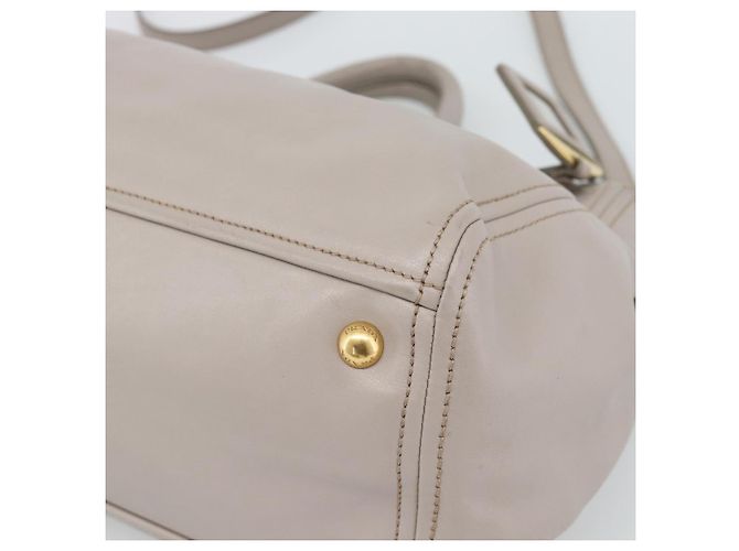 PRADA Galleria Handtasche aus Leder 2way Grau Gold Auth 186121V - Ansicht 9