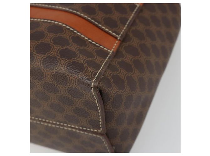 Céline Borsa CELINE Macadam Canvas PVC Pelle Marrone Oro Auth 186813 D'oro - vista 15