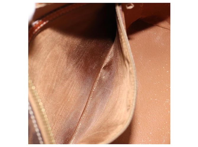Céline Borsa CELINE Macadam Canvas PVC Pelle Marrone Oro Auth 186813 D'oro - vista 23
