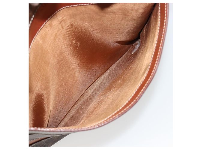 Céline Borsa CELINE Macadam Canvas PVC Pelle Marrone Oro Auth 186813 D'oro - vista 24