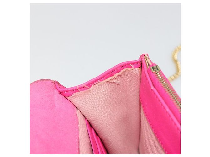 FENDI Chain Shoulder Bag Leder Rosa Gold Auth ka4836A Pink Golden - Ansicht 10