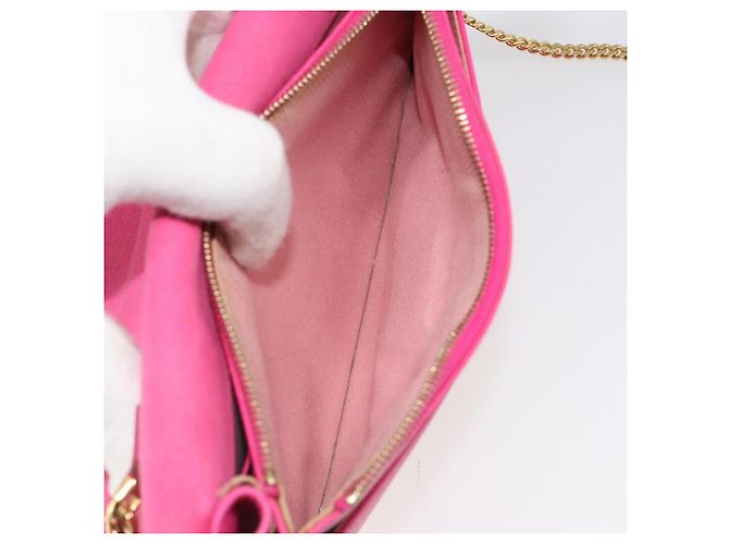 FENDI Chain Shoulder Bag Leder Rosa Gold Auth ka4836A Pink Golden - Ansicht 11