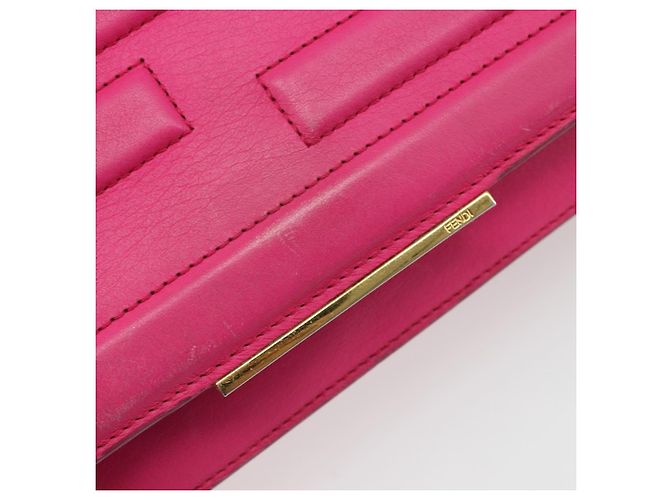FENDI Chain Shoulder Bag Leder Rosa Gold Auth ka4836A Pink Golden - Ansicht 19