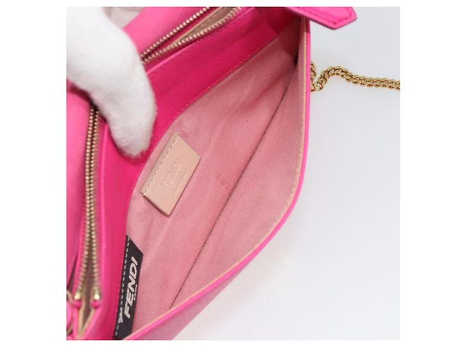 FENDI Chain Shoulder Bag Leder Rosa Gold Auth ka4836A Pink Golden - Ansicht 25