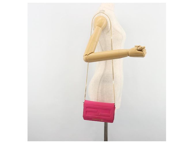 FENDI Chain Shoulder Bag Leder Rosa Gold Auth ka4836A Pink Golden - Ansicht 27