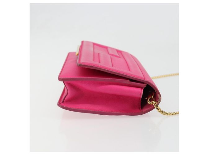 FENDI Chain Shoulder Bag Leder Rosa Gold Auth ka4836A Pink Golden - Ansicht 3