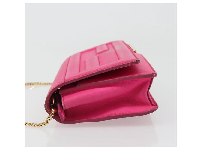 FENDI Chain Shoulder Bag Leder Rosa Gold Auth ka4836A Pink Golden - Ansicht 4