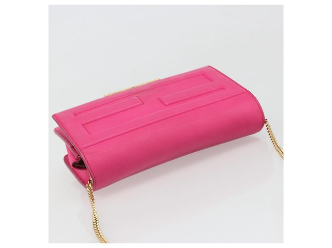 FENDI Chain Shoulder Bag Leder Rosa Gold Auth ka4836A Pink Golden - Ansicht 6