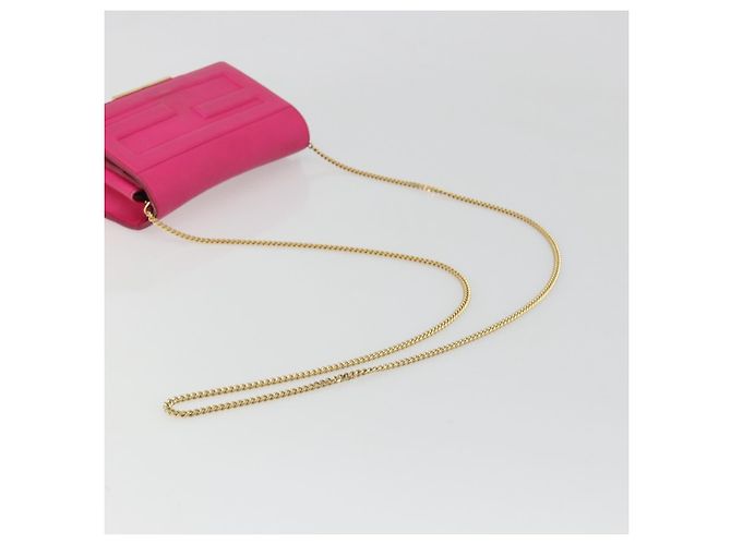 FENDI Chain Shoulder Bag Leder Rosa Gold Auth ka4836A Pink Golden - Ansicht 7