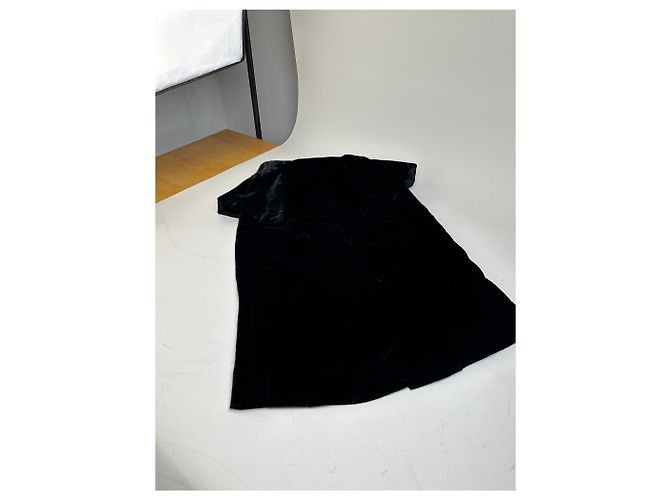 Gonna in velluto con bottoni a pressione vintage Dior nera argento Nero - vista 5