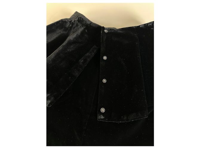 Gonna in velluto con bottoni a pressione vintage Dior nera argento Nero - vista 7