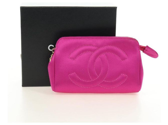 CHANEL Clutch Satin Rosa Gold CC Authentisch 186009SAM Pink Golden - Ansicht 12