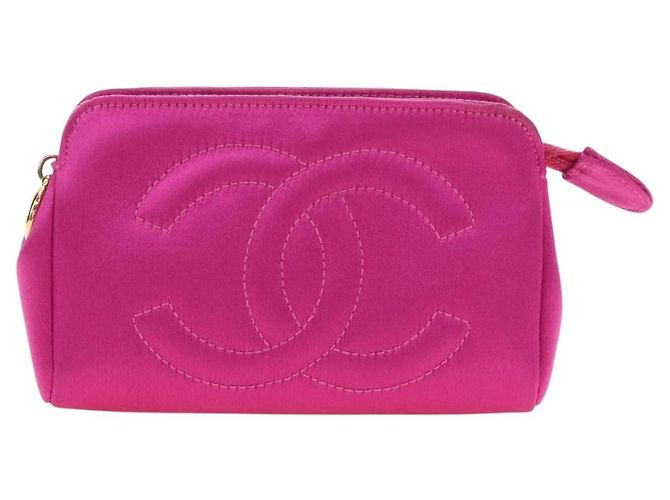 CHANEL Clutch Satin Rosa Gold CC Authentisch 186009SAM Pink Golden - Ansicht 13