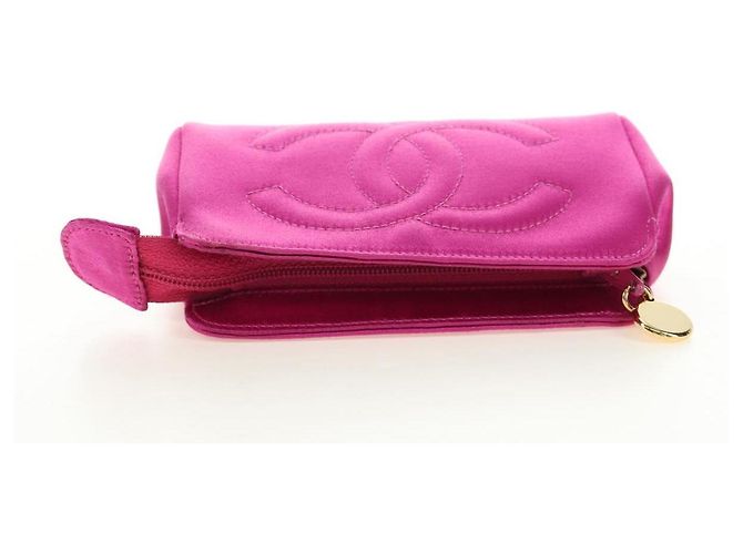CHANEL Clutch Satin Rosa Gold CC Authentisch 186009SAM Pink Golden - Ansicht 5