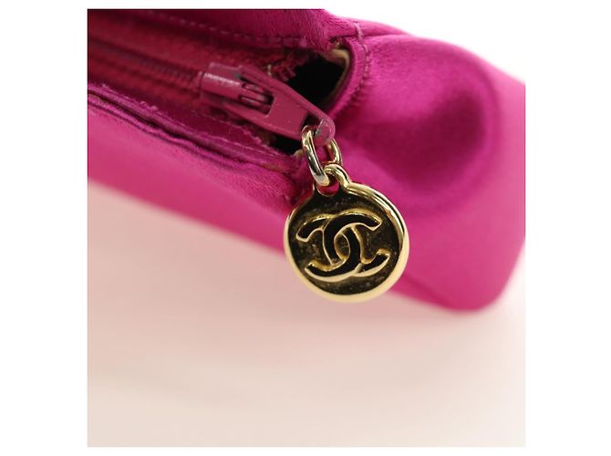 CHANEL Clutch Satin Rosa Gold CC Authentisch 186009SAM Pink Golden - Ansicht 9