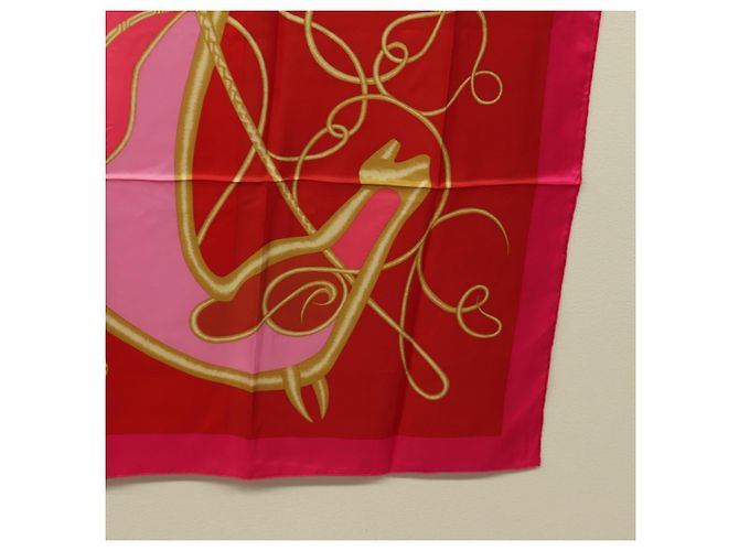 Hermès Sciarpa HERMES Carre 140 ""Coup de Fouet"" Seta Rosa Autentica 185059M - Ansicht 10
