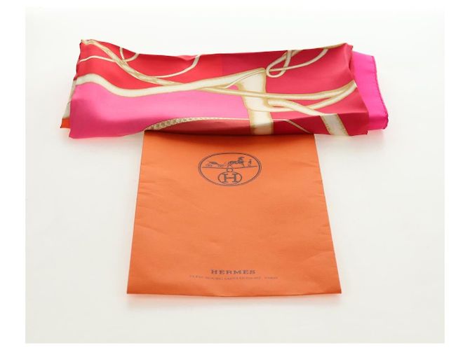 Hermès Sciarpa HERMES Carre 140 ""Coup de Fouet"" Seta Rosa Autentica 185059M - Ansicht 12