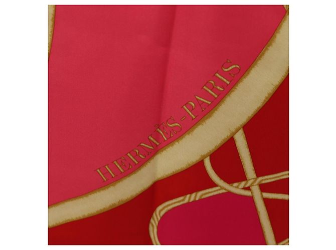 Hermès Sciarpa HERMES Carre 140 ""Coup de Fouet"" Seta Rosa Autentica 185059M - Ansicht 13