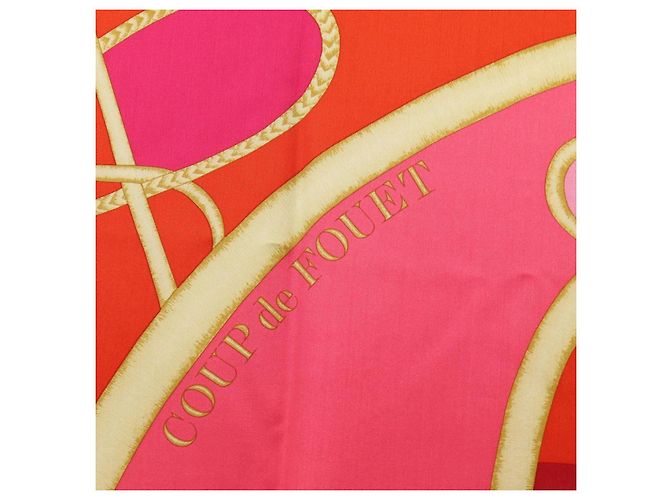 Hermès Sciarpa HERMES Carre 140 ""Coup de Fouet"" Seta Rosa Autentica 185059M - Ansicht 14