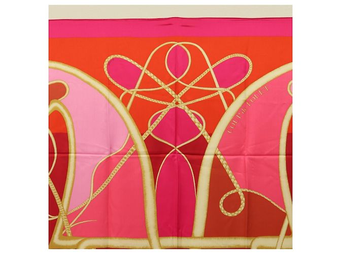 Hermès Sciarpa HERMES Carre 140 ""Coup de Fouet"" Seta Rosa Autentica 185059M - Ansicht 3