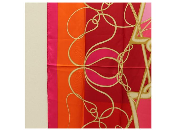 Hermès Sciarpa HERMES Carre 140 ""Coup de Fouet"" Seta Rosa Autentica 185059M - Ansicht 5