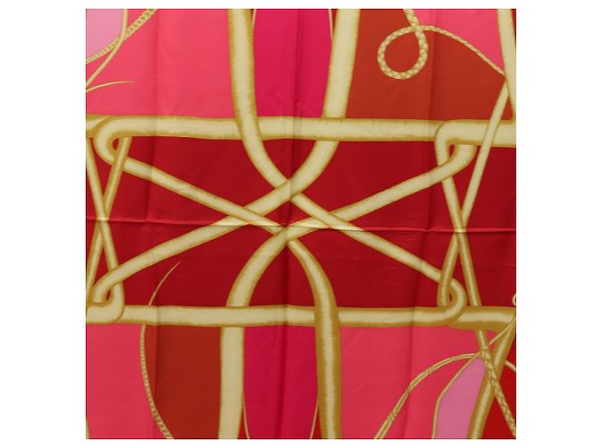 Hermès Sciarpa HERMES Carre 140 ""Coup de Fouet"" Seta Rosa Autentica 185059M - Ansicht 6