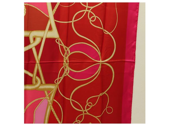 Hermès Sciarpa HERMES Carre 140 ""Coup de Fouet"" Seta Rosa Autentica 185059M - Ansicht 7
