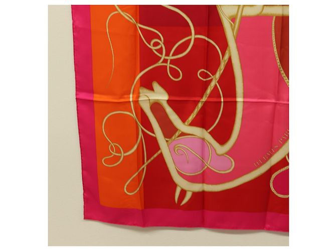Hermès Sciarpa HERMES Carre 140 ""Coup de Fouet"" Seta Rosa Autentica 185059M - Ansicht 8