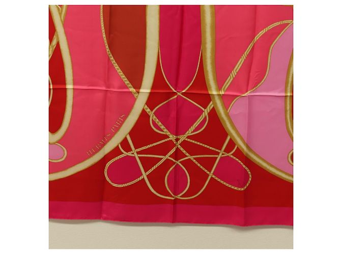 Hermès Sciarpa HERMES Carre 140 ""Coup de Fouet"" Seta Rosa Autentica 185059M - Ansicht 9
