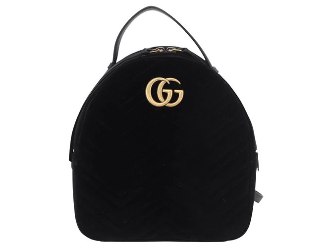 Zaino GUCCI GG Marmont Velluto Nero Oro 524568 Auth 186222SAM D'oro - vista 13