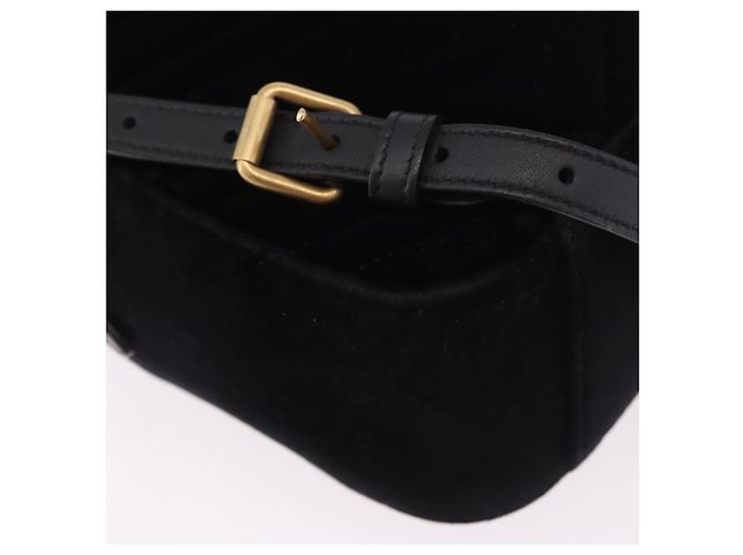 Zaino GUCCI GG Marmont Velluto Nero Oro 524568 Auth 186222SAM D'oro - vista 18