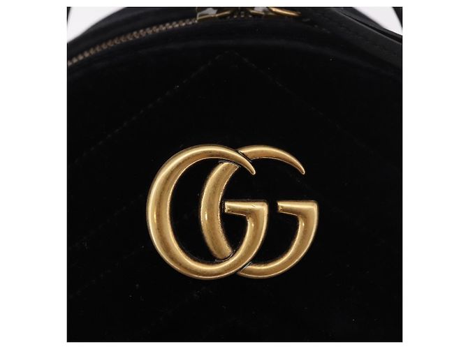 Zaino GUCCI GG Marmont Velluto Nero Oro 524568 Auth 186222SAM D'oro - vista 20