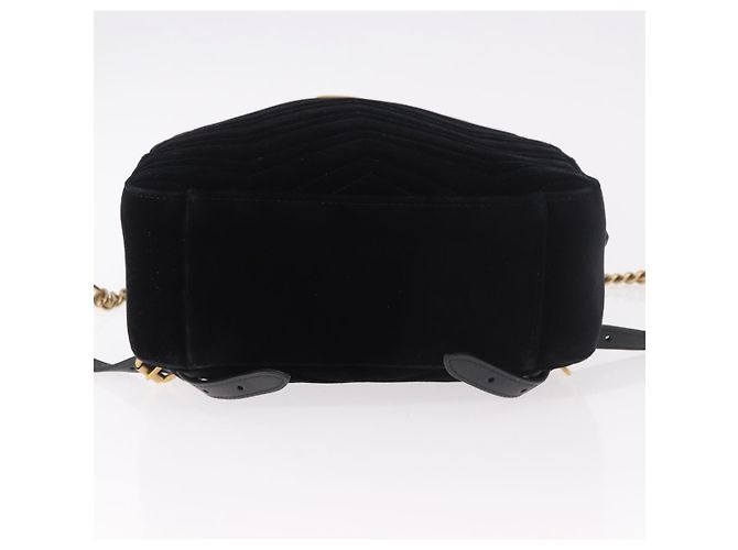 Zaino GUCCI GG Marmont Velluto Nero Oro 524568 Auth 186222SAM D'oro - vista 5