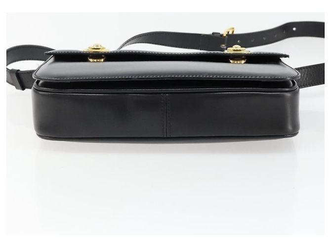 Céline Borsa a Spalla CELINE in Pelle Nera con Dettagli Oro Auth 179534A Nero D'oro - vista 5