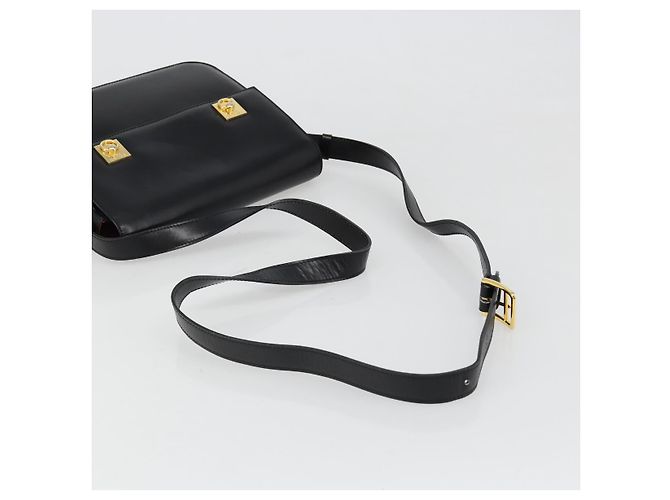 Céline Borsa a Spalla CELINE in Pelle Nera con Dettagli Oro Auth 179534A Nero D'oro - vista 7