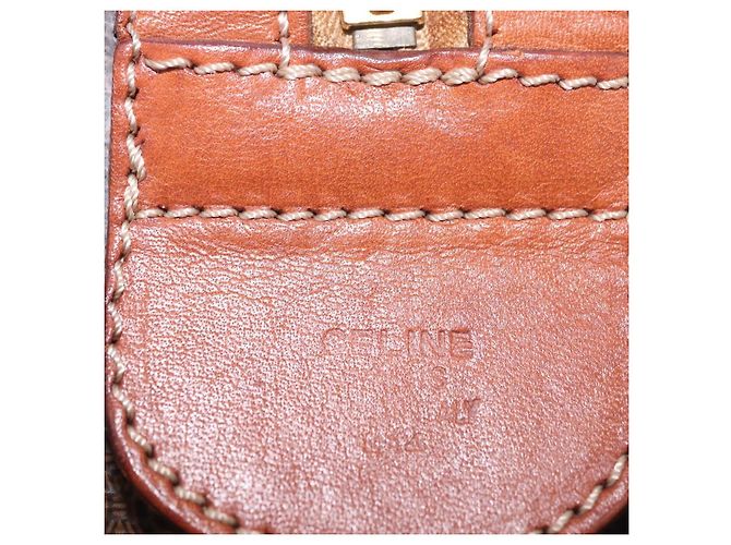 Céline Borsa Boston CELINE in tela Macadam e pelle PVC Marrone Oro Autentica 186815 D'oro - vista 12