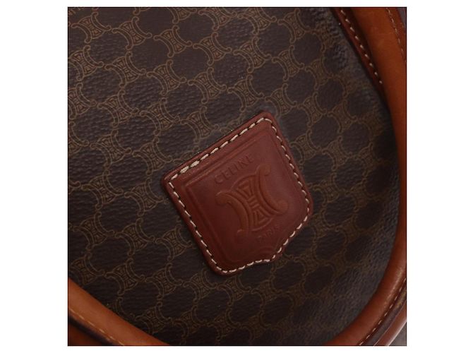 Céline Borsa Boston CELINE in tela Macadam e pelle PVC Marrone Oro Autentica 186815 D'oro - vista 17