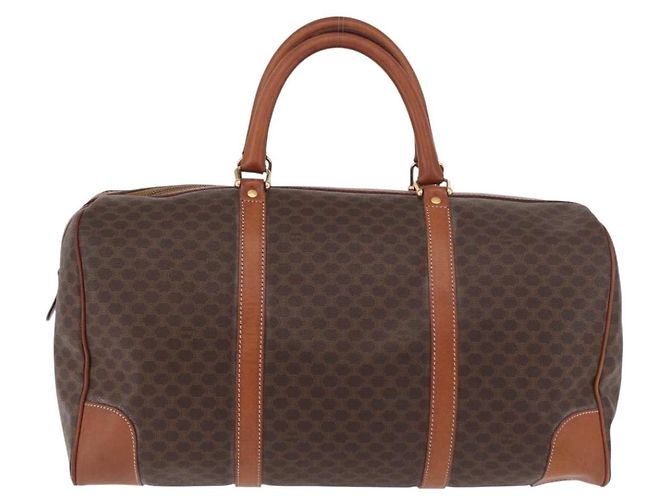 Céline Borsa Boston CELINE in tela Macadam e pelle PVC Marrone Oro Autentica 186815 D'oro - vista 2