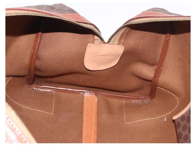Céline Borsa Boston CELINE in tela Macadam e pelle PVC Marrone Oro Autentica 186815 D'oro - vista 20