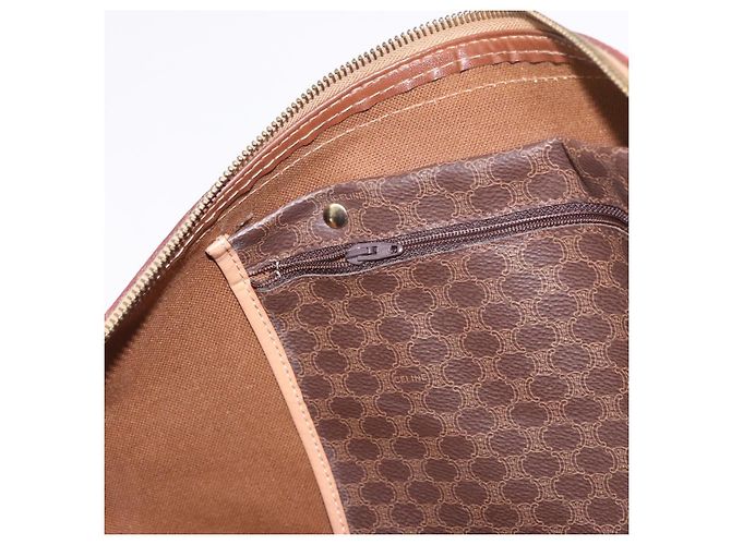 Céline Borsa Boston CELINE in tela Macadam e pelle PVC Marrone Oro Autentica 186815 D'oro - vista 21