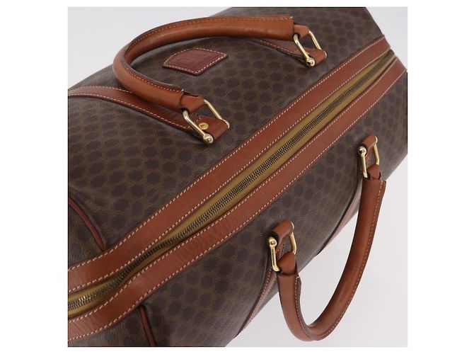 Céline Borsa Boston CELINE in tela Macadam e pelle PVC Marrone Oro Autentica 186815 D'oro - vista 6