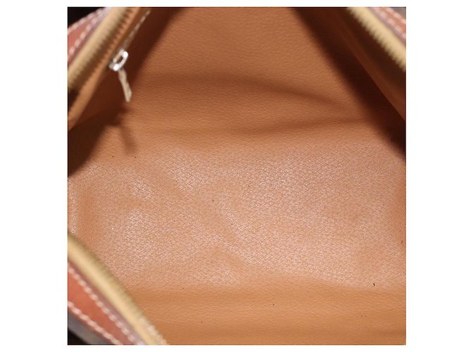 Céline Borsa CELINE Macadam Canvas PVC Pelle Marrone Oro Auth 187100 D'oro - vista 10