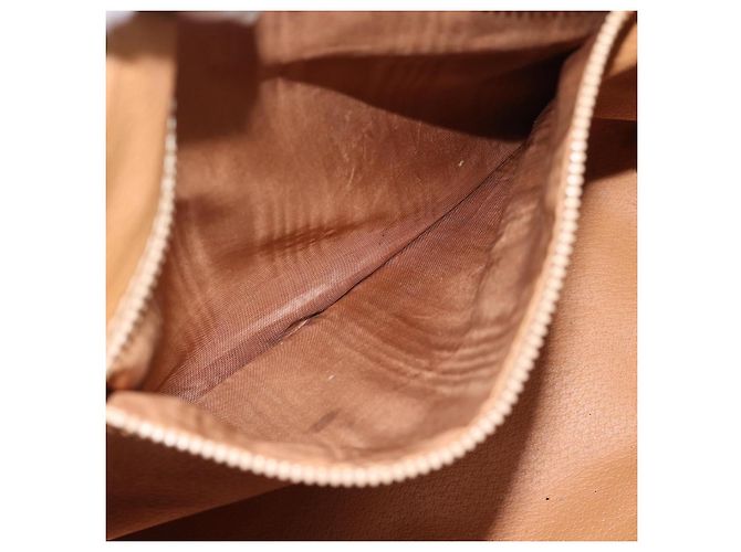 Céline Borsa CELINE Macadam Canvas PVC Pelle Marrone Oro Auth 187100 D'oro - vista 11