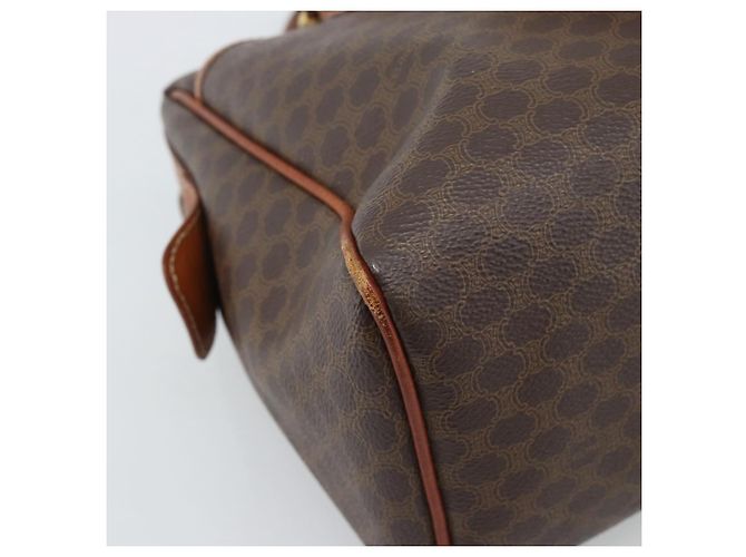 Céline Borsa CELINE Macadam Canvas PVC Pelle Marrone Oro Auth 187100 D'oro - vista 16