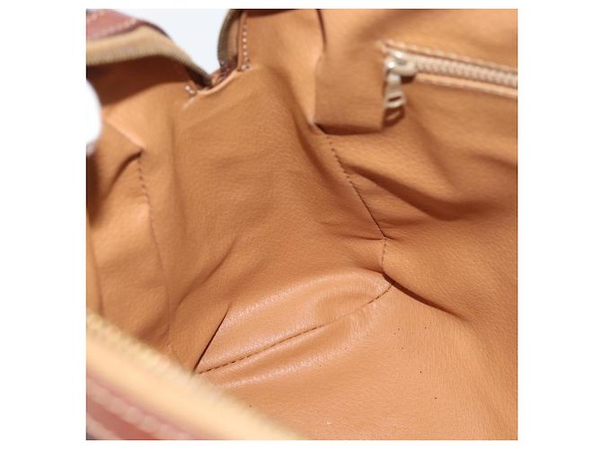 Céline Borsa CELINE Macadam Canvas PVC Pelle Marrone Oro Auth 187100 D'oro - vista 20