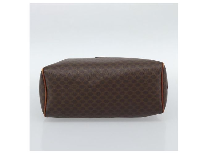 Céline Borsa CELINE Macadam Canvas PVC Pelle Marrone Oro Auth 187100 D'oro - vista 5