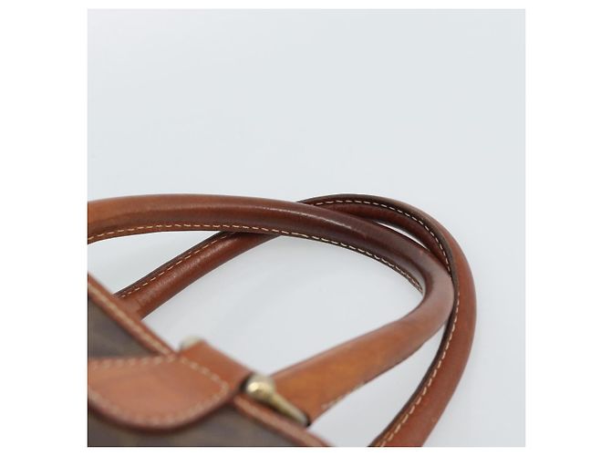 Céline Borsa CELINE Macadam Canvas PVC Pelle Marrone Oro Auth 187100 D'oro - vista 8